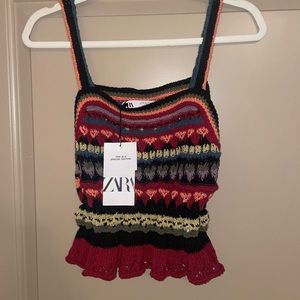 ZARA - crochet top - multicolor - Size M